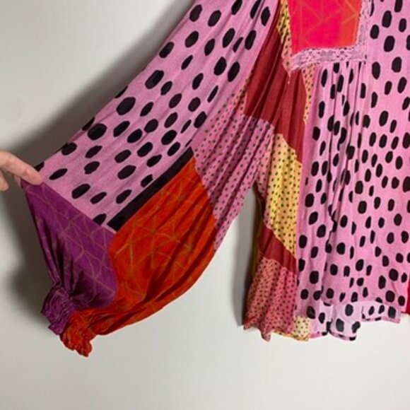 Blank London Anthropologie Miranda Peasant Blouse Womens Small Balloon Sleeves - Picture 3 of 11
